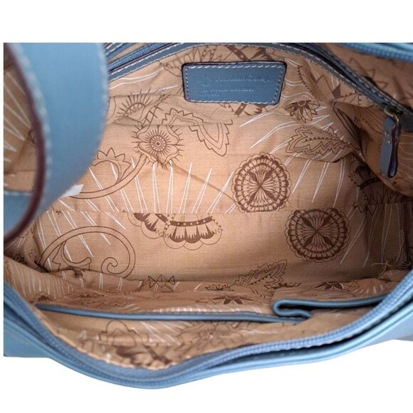 Franklin Covey Women's Blue Leather Shoulder Purse Bag Multi Pockets Medium - Picture 8 of 8